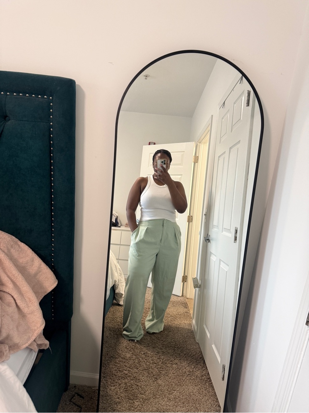 Fashion to Figure Soft Sage Wide-Leg High-Rise Pants